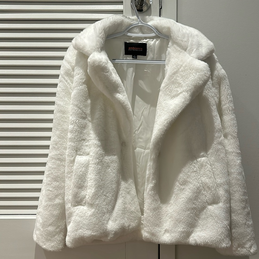 White fur jacket